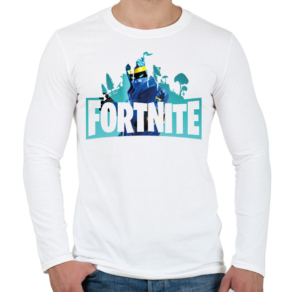 Fortnite logo Ninja-Férfi hosszú ujjú póló