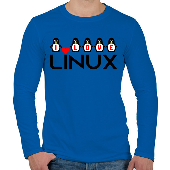 I love linux-Férfi hosszú ujjú póló