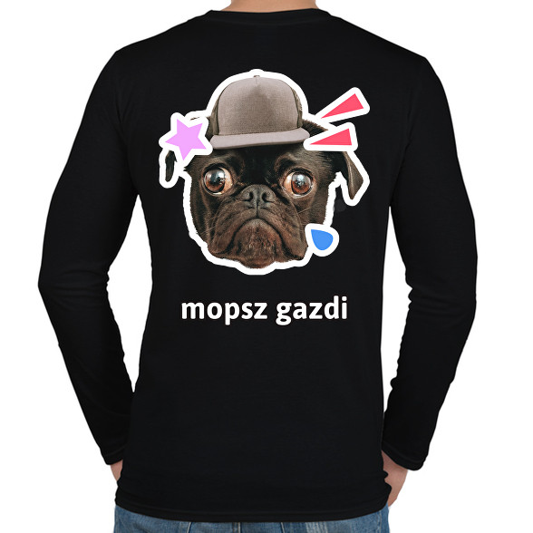 mopsz gazdi 2-Férfi hosszú ujjú póló