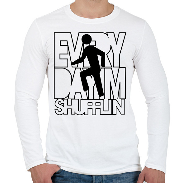 everyday-im-shufflin-black-Férfi hosszú ujjú póló