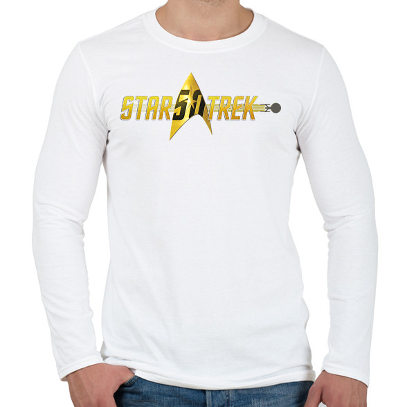 Star Trek logo-Férfi hosszú ujjú póló