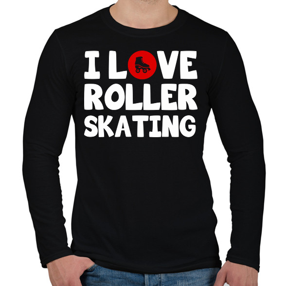 I love roller skating-Férfi hosszú ujjú póló