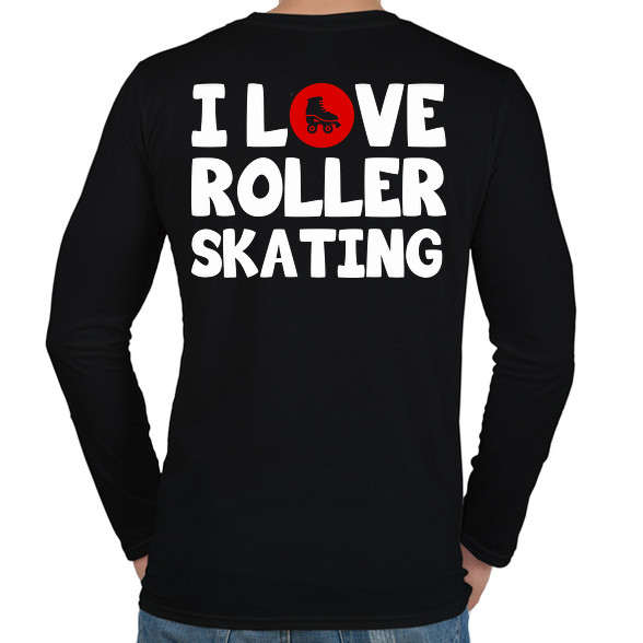 I love roller skating-Férfi hosszú ujjú póló