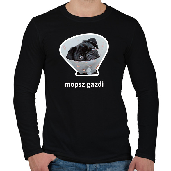 mopsz gazdi 5-Férfi hosszú ujjú póló