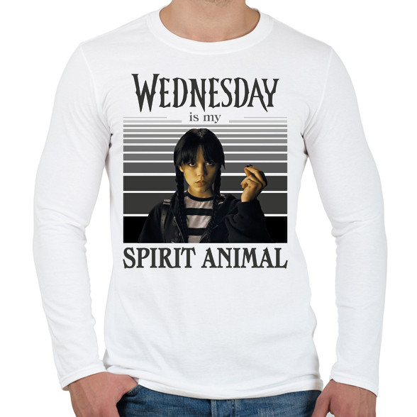 Spirit animal - Wednesday-Férfi hosszú ujjú póló