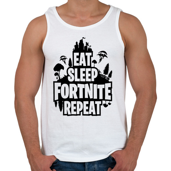 Eat Sleep Fortnite Repeat Style - Fekete-Férfi atléta