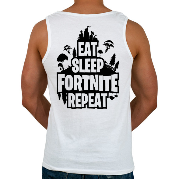 Eat Sleep Fortnite Repeat Style - Fekete-Férfi atléta