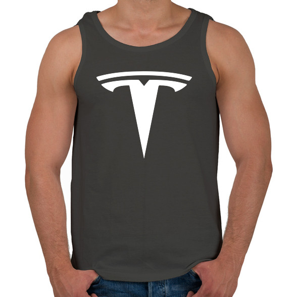 TESLA logo fehér-Férfi atléta