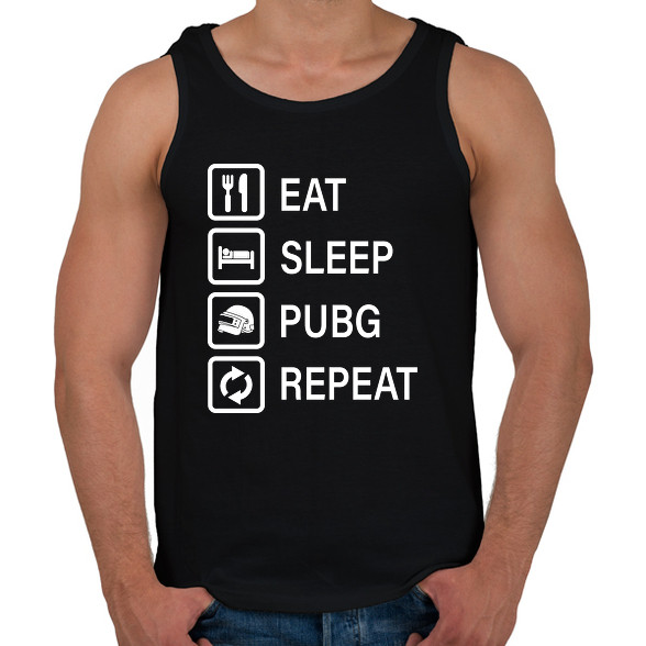 Eat Sleep PUBG Repeat - Fehér-Férfi atléta