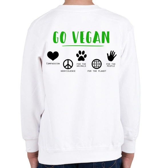 Go vegan-Gyerek pulóver