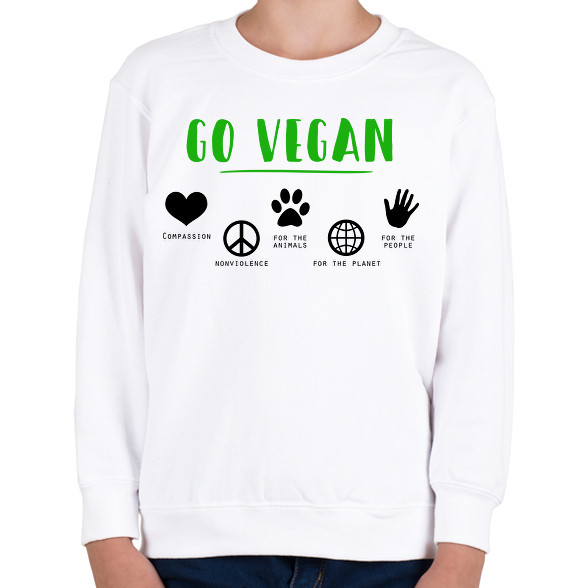 Go vegan-Gyerek pulóver