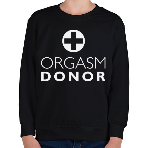 orgasm-donor-white-Gyerek pulóver