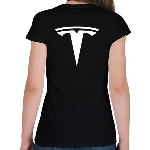 TESLA logo fehér-Női póló