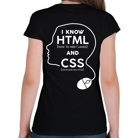 I know HTML and CSS-Női póló