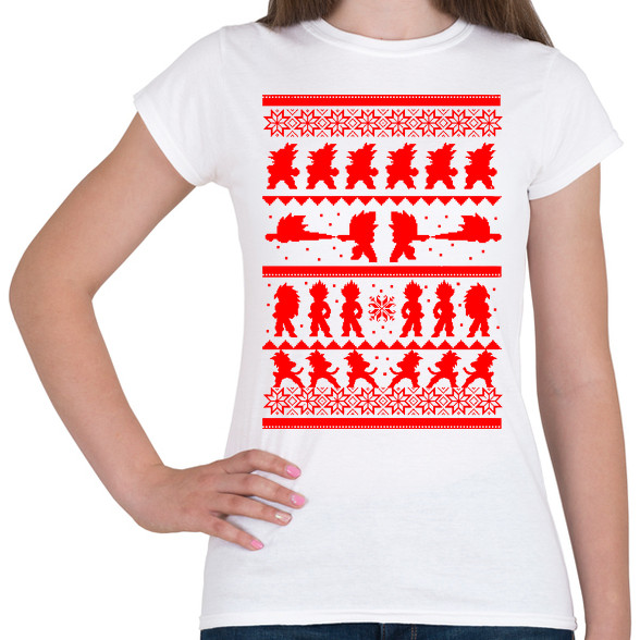 Dragonball karácsonyi minta-Női póló