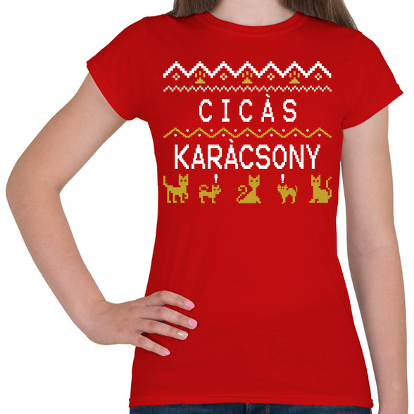 CICÁS KARÁCSONY-Női póló