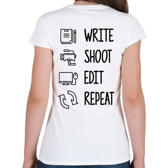 Write, shoot, edit, repeat-Női póló