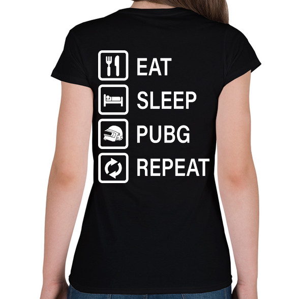 Eat Sleep PUBG Repeat - Fehér-Női póló