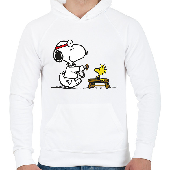 Snoopy és Woodstock-Férfi kapucnis pulóver