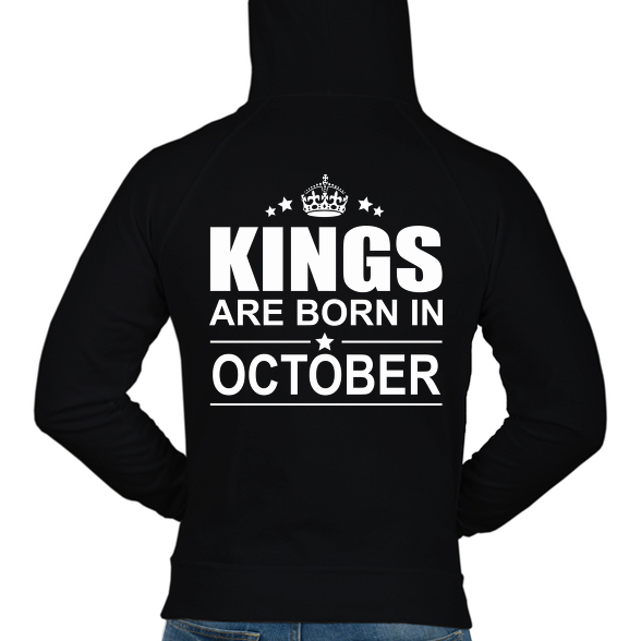 Kings are born in October-Férfi kapucnis pulóver