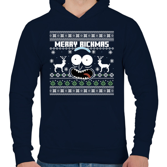 Merry Rickmas - fehér-Férfi kapucnis pulóver