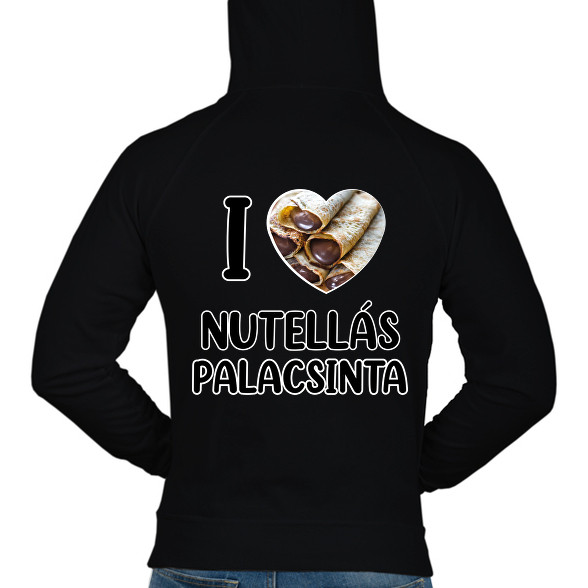 I love Nutellás palacsinta-Férfi kapucnis pulóver