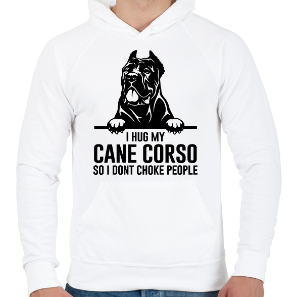 Cane Corso hug-Férfi kapucnis pulóver