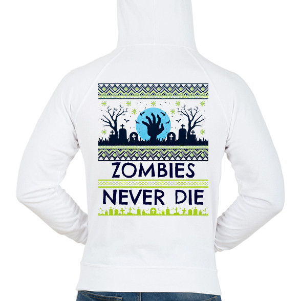 Zombies Never Die-Férfi kapucnis pulóver