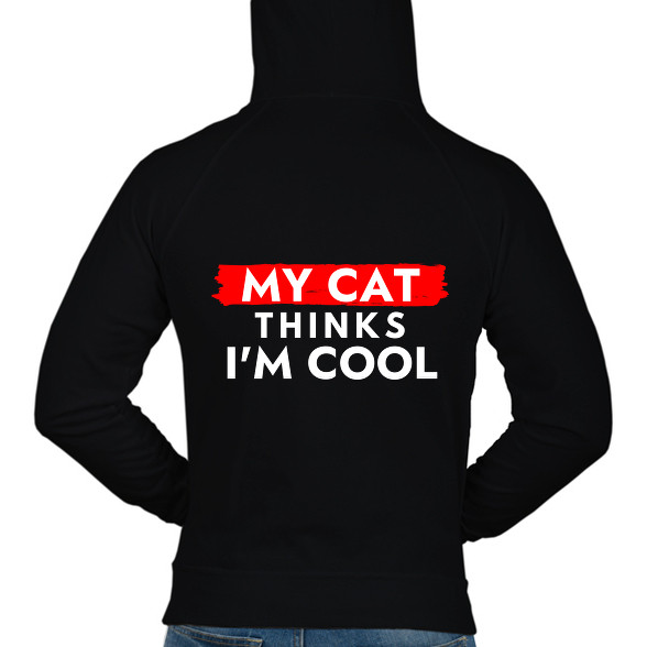 My cat thinks I'm Cool-Férfi kapucnis pulóver