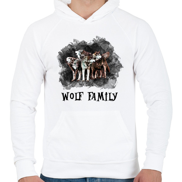 wolf family-Férfi kapucnis pulóver