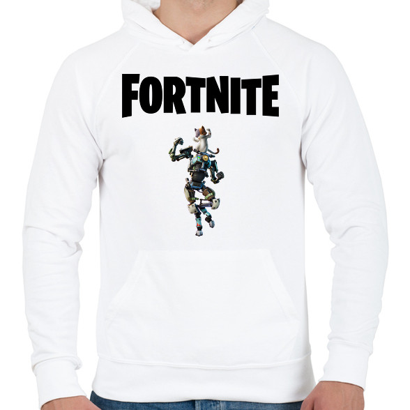 Fortnite Mecha Kitty-Férfi kapucnis pulóver