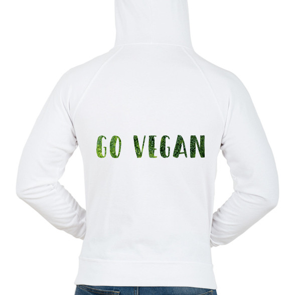 Go vegan-Férfi kapucnis pulóver