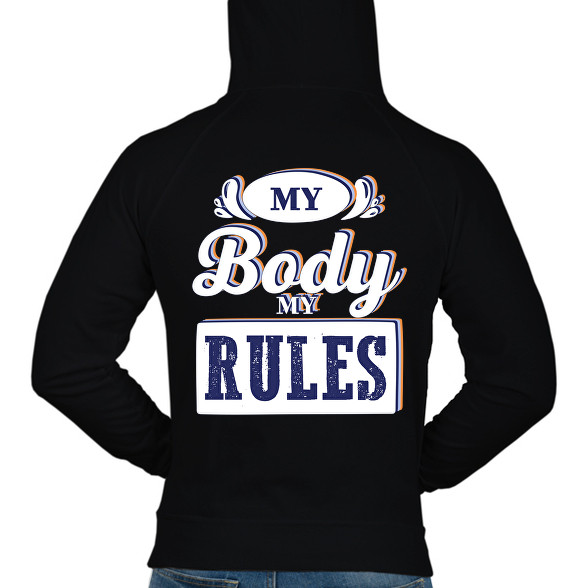 My body my rules-Férfi kapucnis pulóver