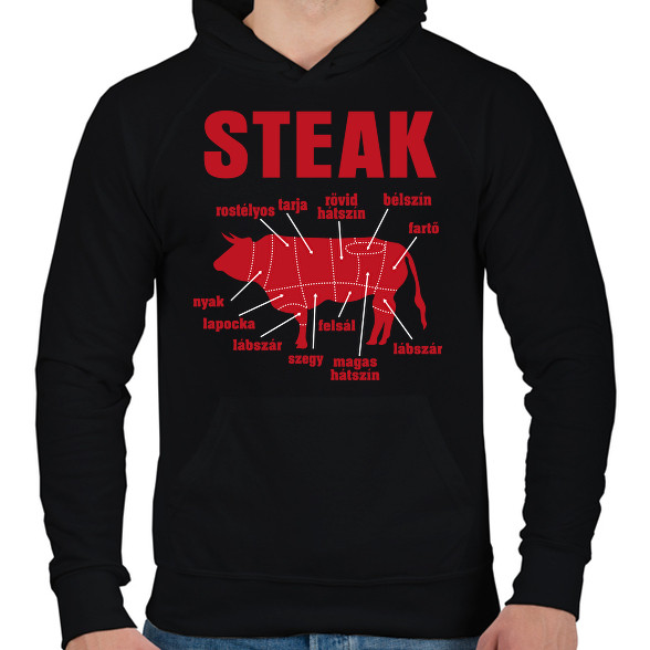 STEAK-Férfi kapucnis pulóver