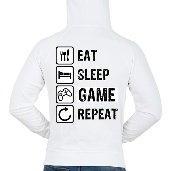 Eat, Sleep, Game, Repeat-Férfi kapucnis pulóver