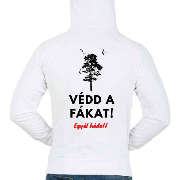 Védd a fákat-Férfi kapucnis pulóver