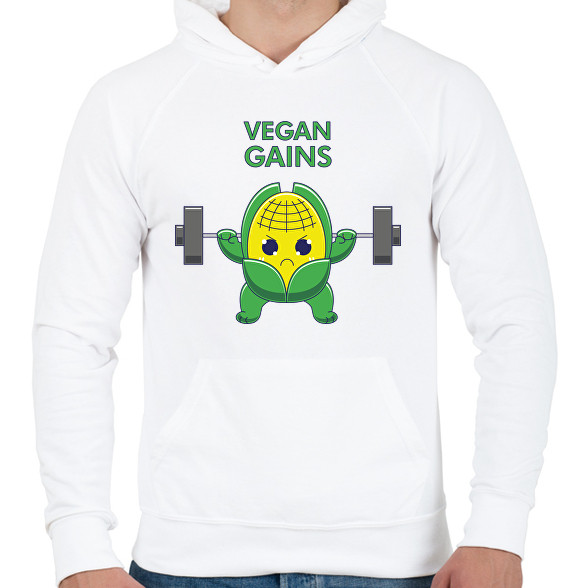 Vegan Gains-Férfi kapucnis pulóver