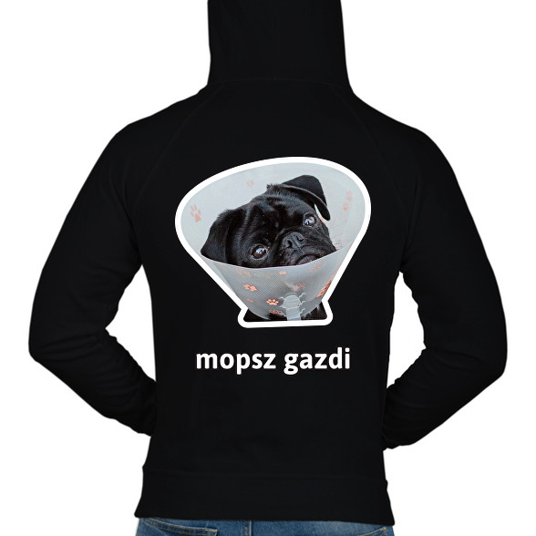 mopsz gazdi 5-Férfi kapucnis pulóver