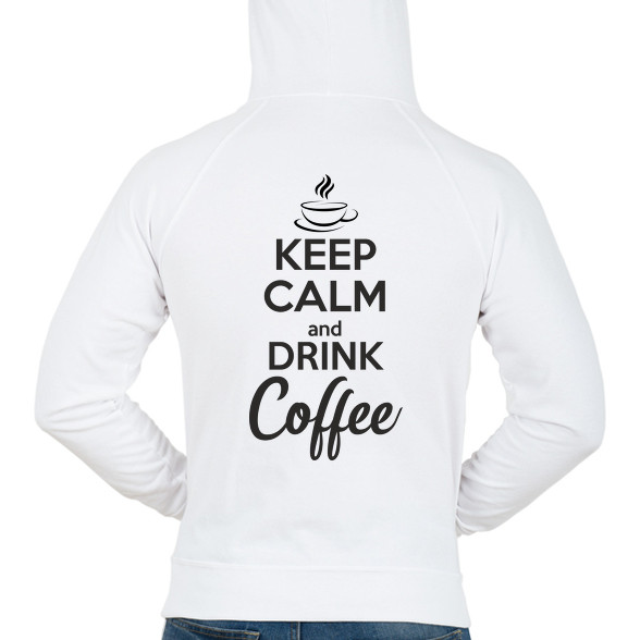 Keep calm and drink coffee-Férfi kapucnis pulóver