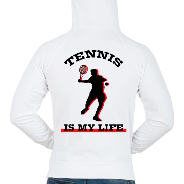 Tennis is my life-Férfi kapucnis pulóver