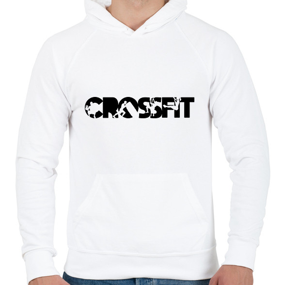 Crossfit fekete-Férfi kapucnis pulóver