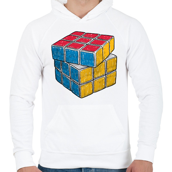 Rubik kocka -Férfi kapucnis pulóver