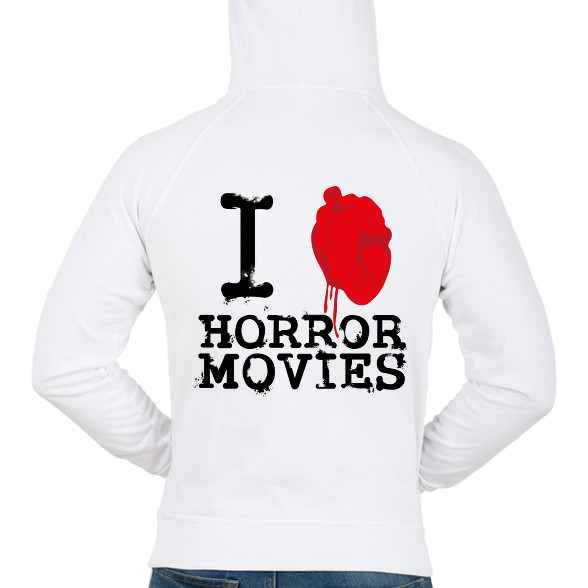 I love horror movies-Férfi kapucnis pulóver