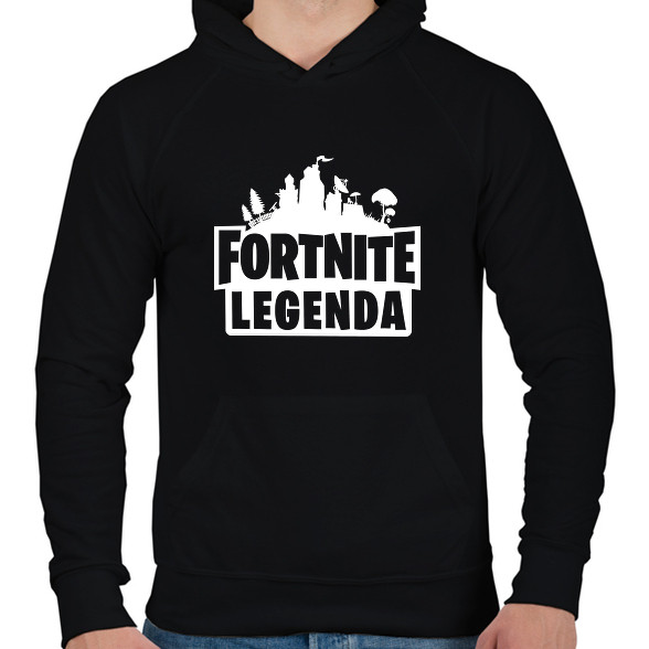 Fortnite Legenda - Fehér-Férfi kapucnis pulóver