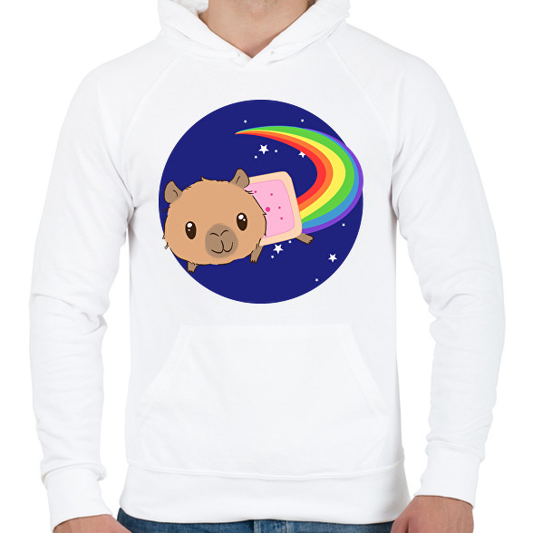 Nyan cat capybara-Férfi kapucnis pulóver