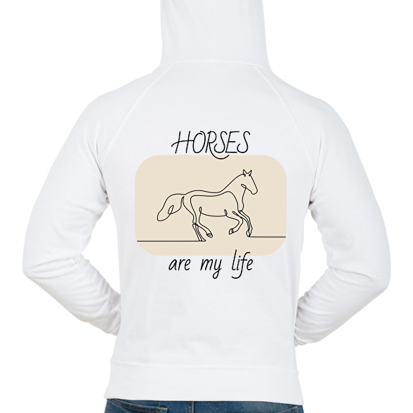 Horses are my life-Férfi kapucnis pulóver