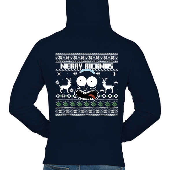 Merry Rickmas - fehér-Férfi kapucnis pulóver