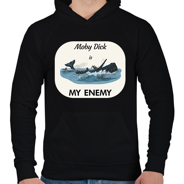 Moby Dick is my enemy-Férfi kapucnis pulóver