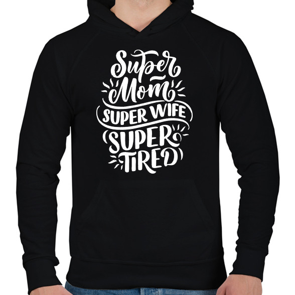 Super mom!-Férfi kapucnis pulóver