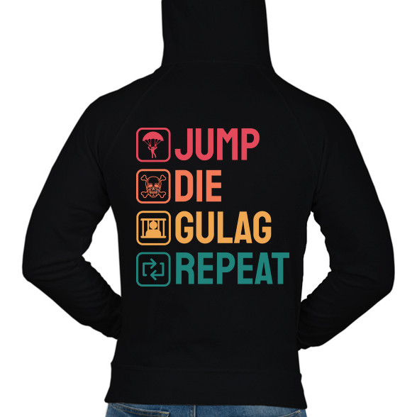 Jump, Die, Gulag, Repeat-Férfi kapucnis pulóver